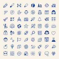 School icons simple set Vector illustration Hand drawn N2