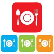 Dish Fork and spoon icon restaurant sign