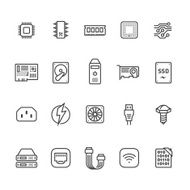 Hardware icon set - Unico PRO 2pt stroke