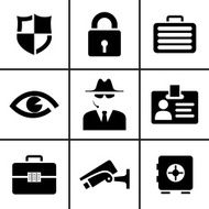Security and safey icons set
