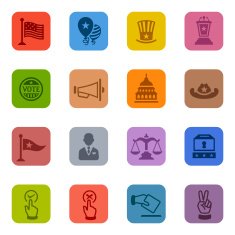Colorful Politics Icon Set