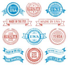 Made in the USA Grunge patriotic buttons set