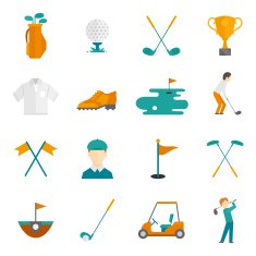 Golf icons set N3