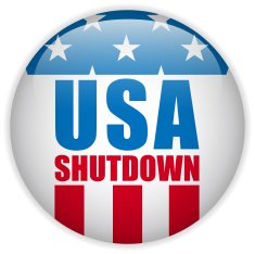 United States Shutdown Government Button N3