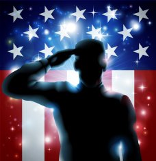 Hero Soldier and Stars Stripes