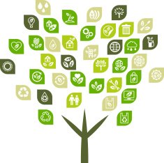 Tree background of eco web icons