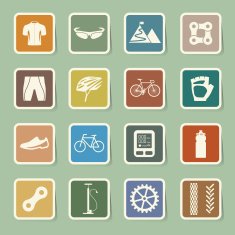 Bicycle icons set N2