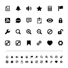 Retina interface icon set
