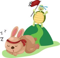 turtle and rabbit running a race