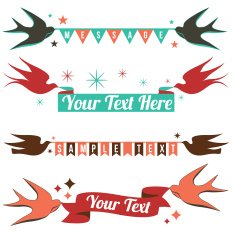 Retro Birds and Banners