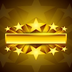 Golden label sign with stars EPS 10
