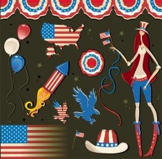 Retro National American symbolics N2