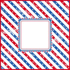 USA square background with label and stars