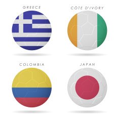 country flags on soccer ball illustration N8