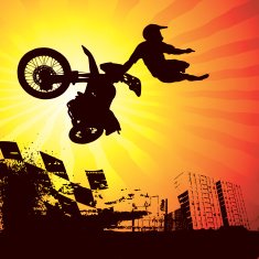 Urban Motocross Rider in Action