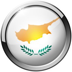 Cyprus Round Metal Glass Button