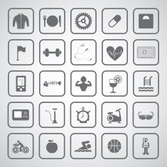 Sports and healthy icons set
