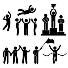 Win Winner Loser Victory Success Pictogram