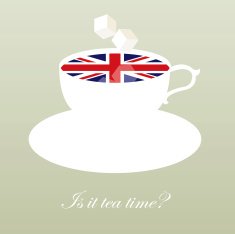 British Royal Tea Time porcelain cup and saucer