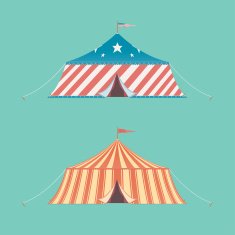 Two Different Vintage Circus Tents