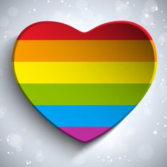 Heart Love Button Gay Flag