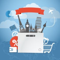 Seasonal euro discount tour illustration