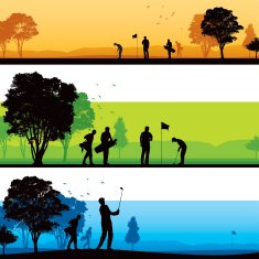 Golf course silhouettes