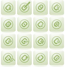 Cobalt Square 2D Icons Set Computer File Types