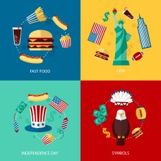 USA flat set