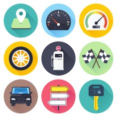 Flat Road Icons