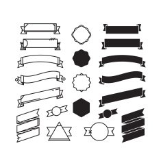 Black and white ribbons