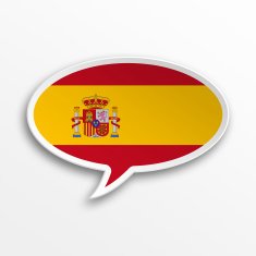 spanish flag 3d speech bubble