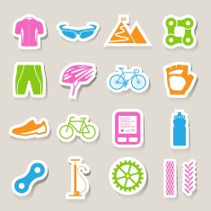 Bicycle icons set N4