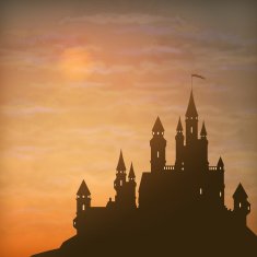 Fantasy Vector Castle Moonlight Sky N2