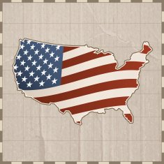 USA retro flag map N2