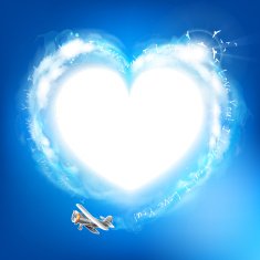 Heart symbol in the blue sky