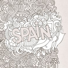 Spain doodle background N2