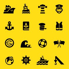 Port Yellow Silhouette icons