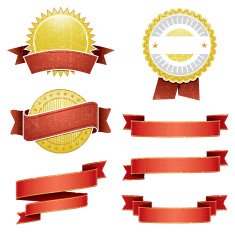 Retro banners and badges