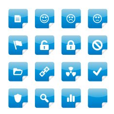 Blue glossy stickers