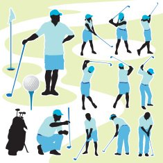 Golfing people
