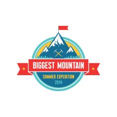 Biggest Mountain - Summer Expedition 2014 Vector badge N2