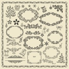 Set of Christmas design elements N5