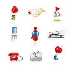 office and finance icons set