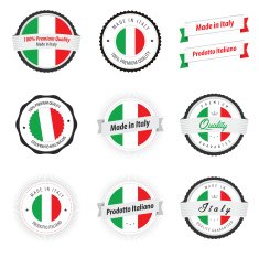 Made in Italy Set of labels and badges