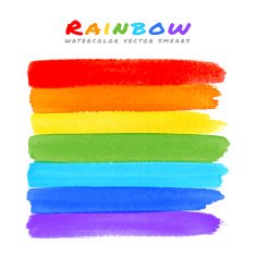 Rainbow Watercolor Brush Smears N5