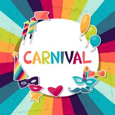 Celebration background with carnival stickers and objects N4