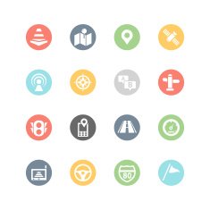 Traffic and Navigation Icons Minimal Style