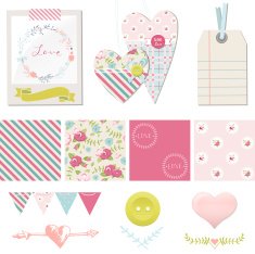 Wedding love romance design elements collection