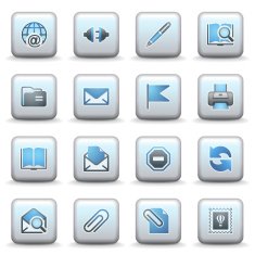 E-mail web icons Gray and blue series